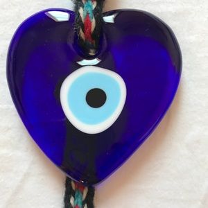 Stunning Heart Shape Evil Eye Wall Decor, Blue